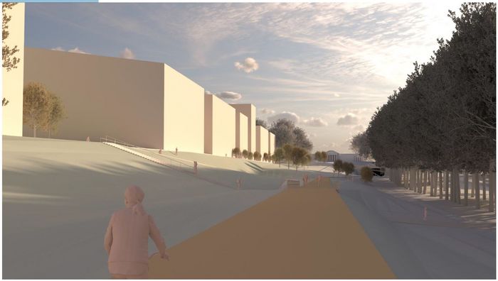 Visualisierung Rosensteinquartier zur Grenze des Schlossgartens 
